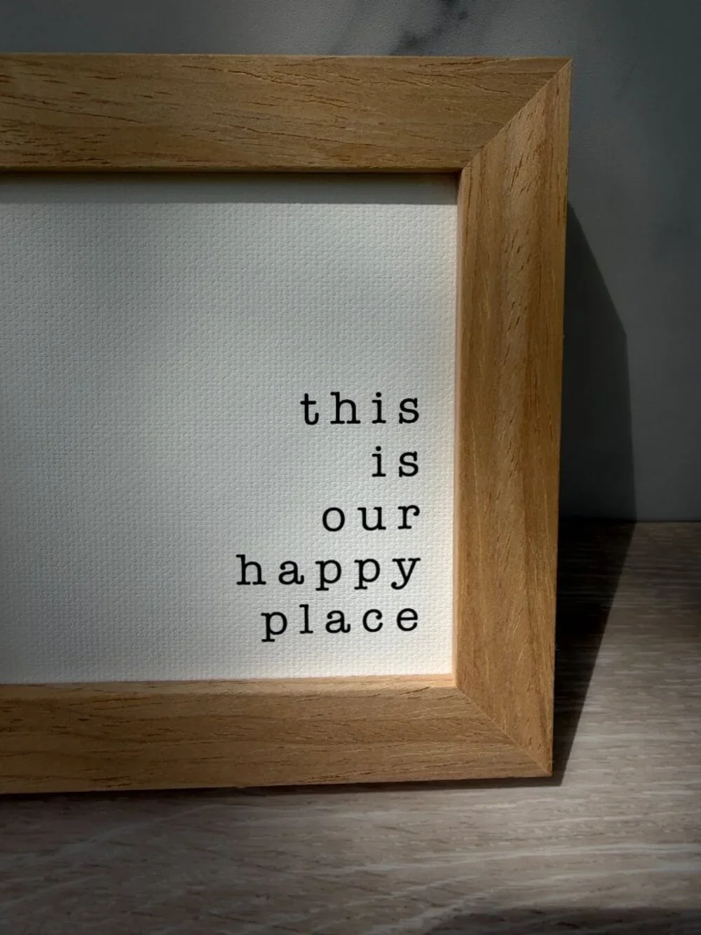 This Is Our Happy Place Canvas Wood Sign 4x4 Natural Boho Desk Decor Tiered Tray